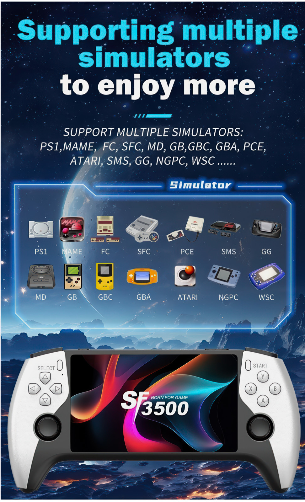 SF3500 Handheld Game Console 5″ Inch IPS Screen 22959 Video Games 🔥🐲🔥