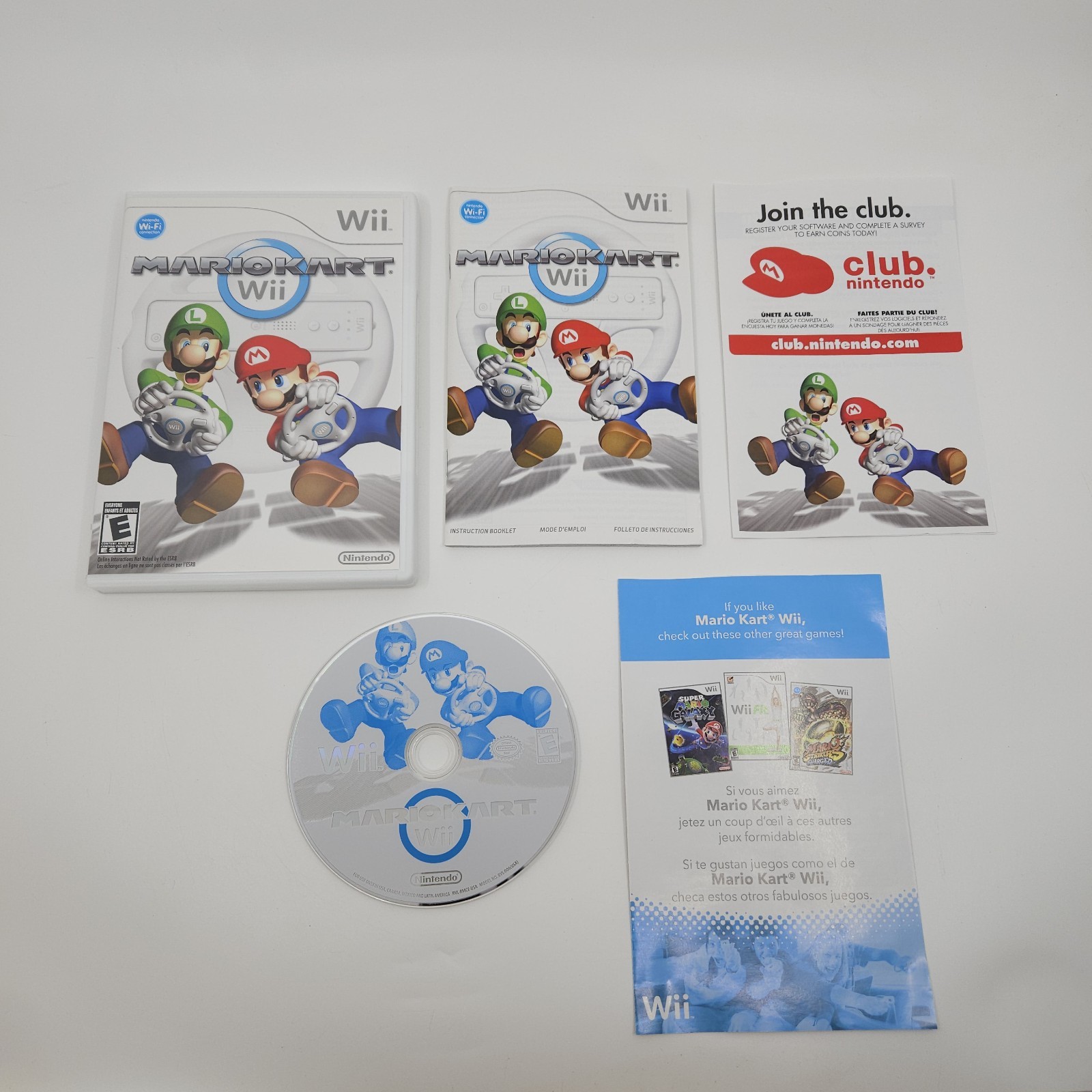 Mario Kart Wii (Nintendo Wii, 2008) Game Complete + Manual + Inserts – Excellent
