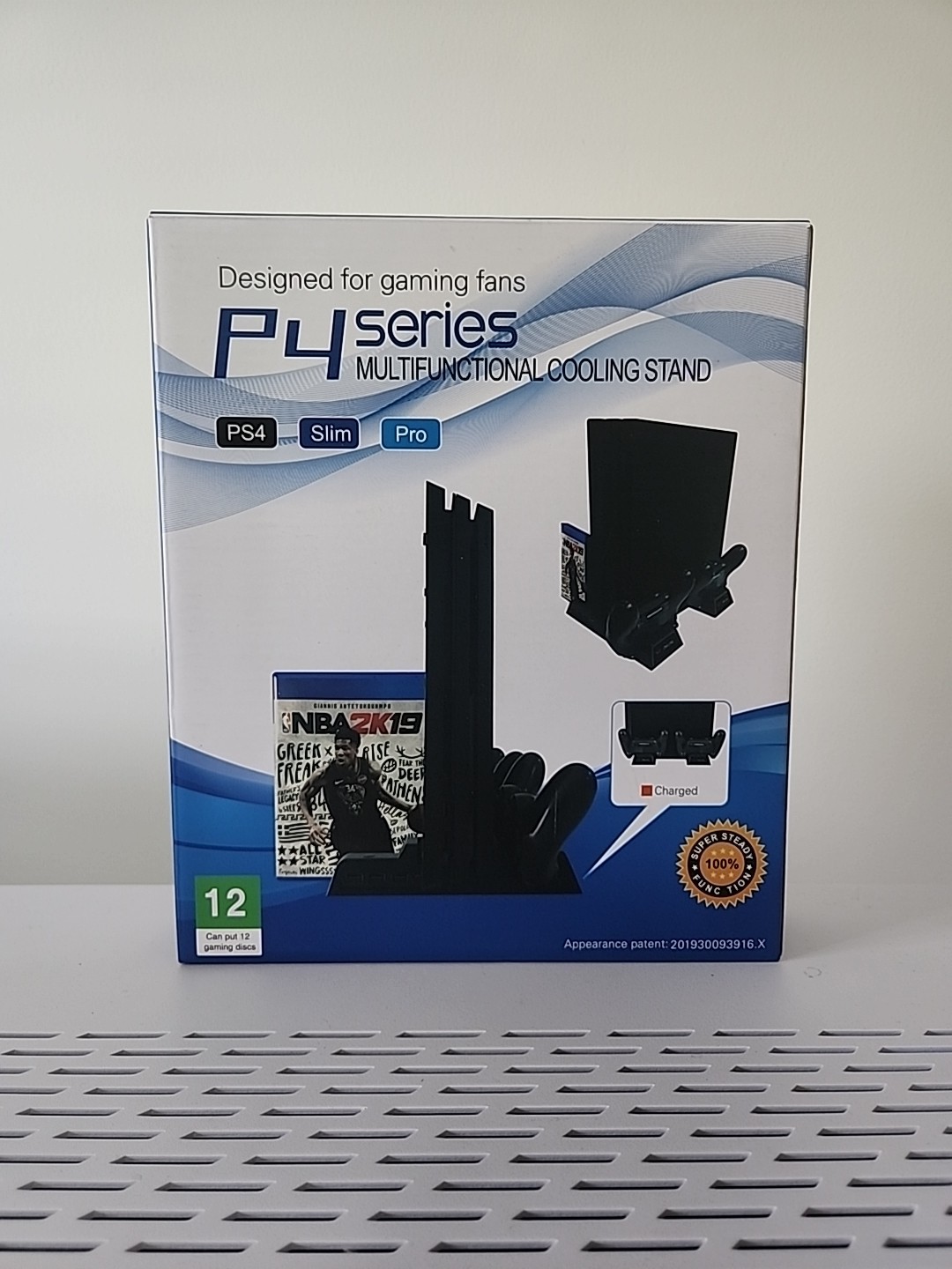 P4 Series Multifunctional Cooling Stand Charger 16 Discs for PS4 SLIM PRO Black