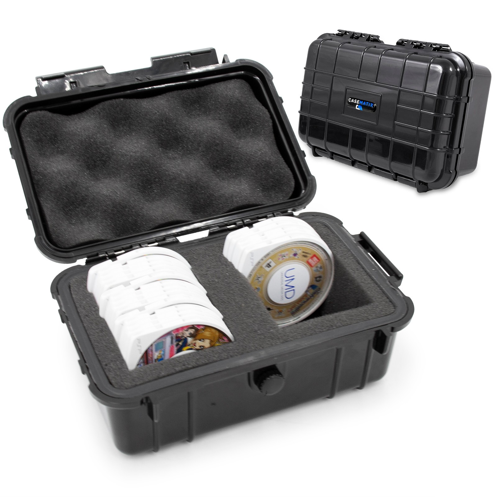 Casematix Hard Shell PSP UMD Disc Case – Holds 18 Games for PSP 1000 2000 3000