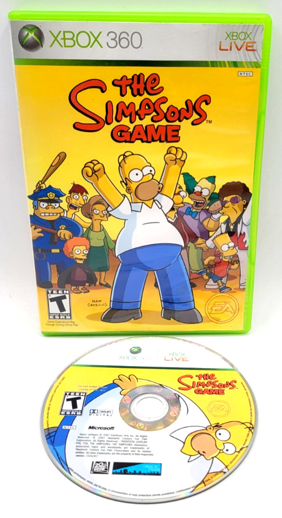 The Simpsons Game Microsoft Xbox 360 GAME & CASE