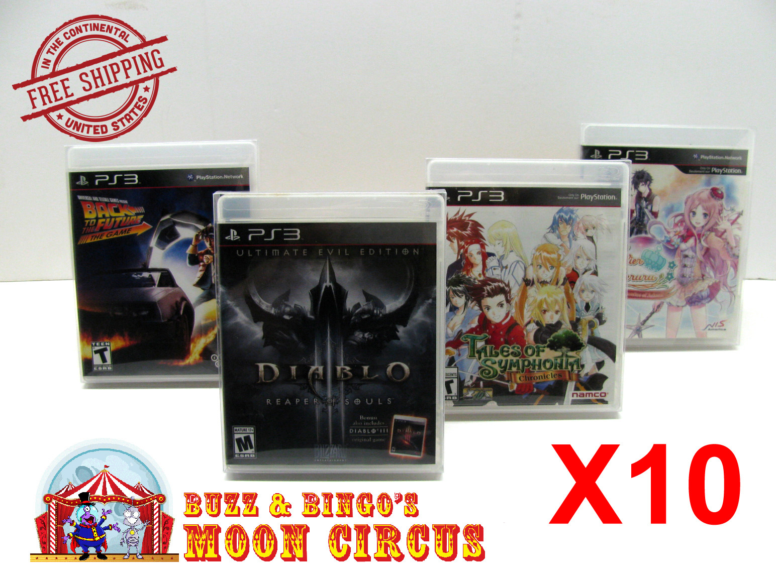 10x SONY PS3 CIB GAME – CLEAR PLASTIC PROTECTIVE BOX PROTECTOR SLEEVE CASE