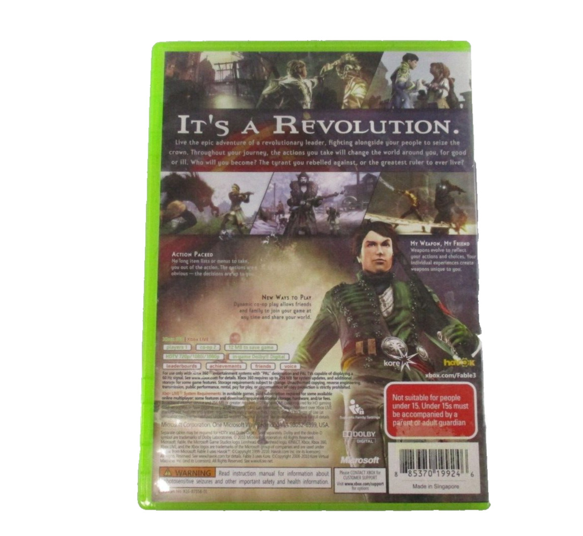 Fable III XBOX 360 MA15+ PAL R4 2010 Microsoft Corporation Complete Game Tested
