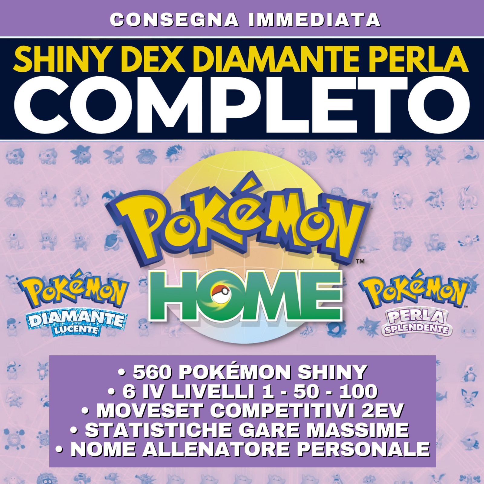 Pokémon HOME Shiny Living Dex Diamante Splendente Perla Lucente Pokedex completo