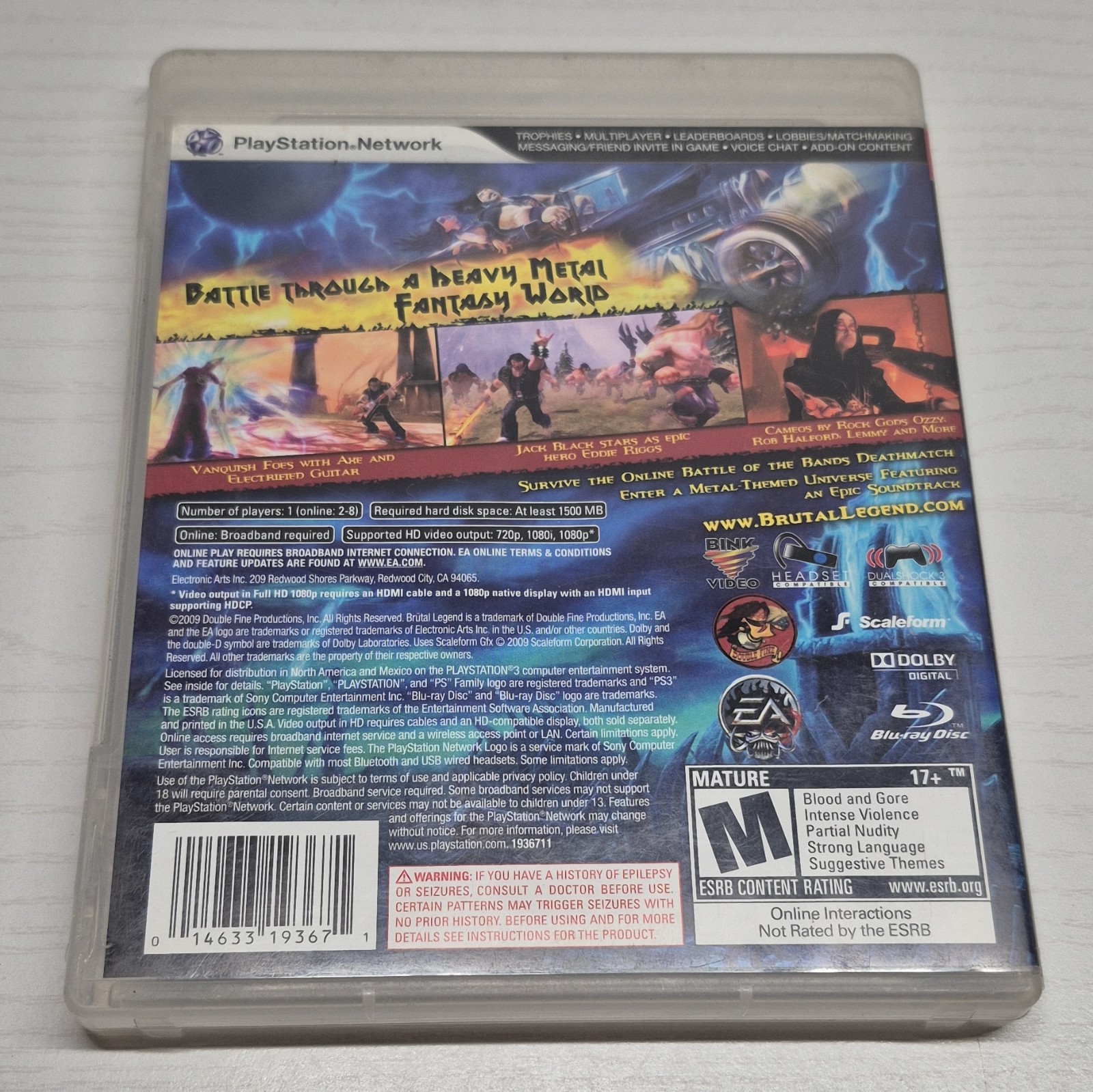 EA Brutal Legend PS3 Action & Adventure M (Mature) Manual Included