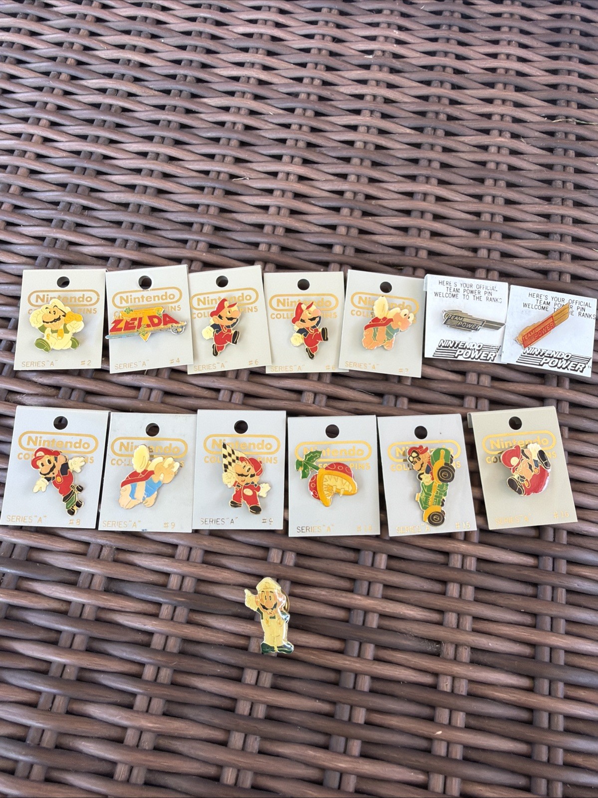 Vintage Nintendo Super Mario Bros Enamel Lapel Pins Lot Of 14 Power Collection
