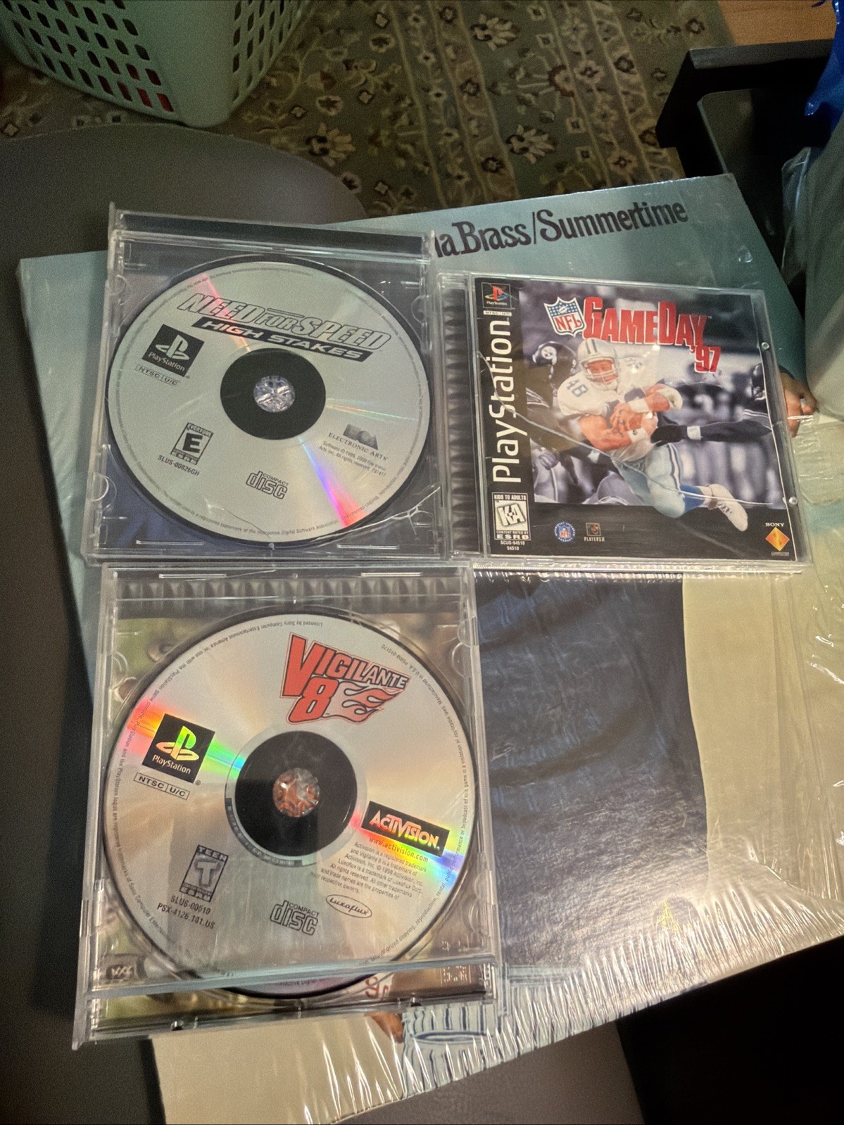Lot Of 3 Vintage PS1 Games Vigilante 8, Need For Speed, Game day 97 Untested