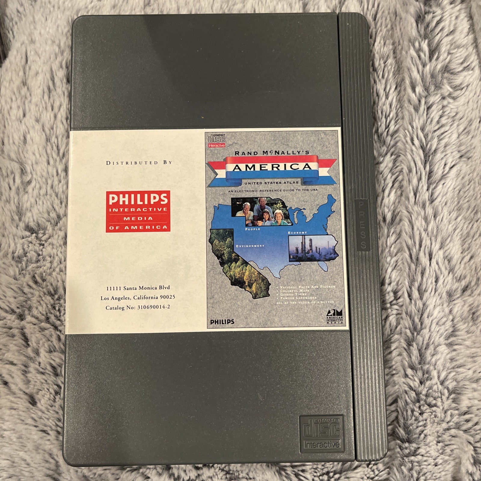 Rand McNally’s America: US Atlas Philips CD-I CDI Long Box Dustcover 1991