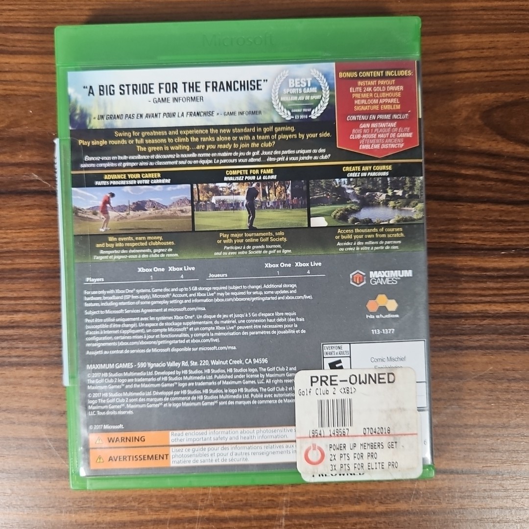 Maximum Games The Golf Club Day One Edition Xbox One Sports Golf