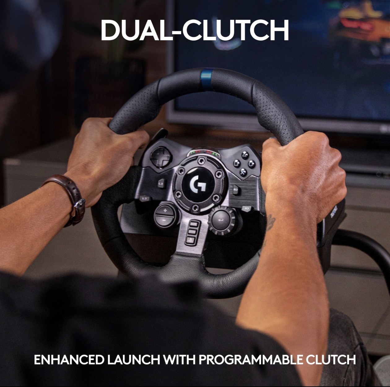 Logitech G923 Racing Wheel and Pedals, TRUEFORCE PS5, PS4, PC, Mac – 941-000147