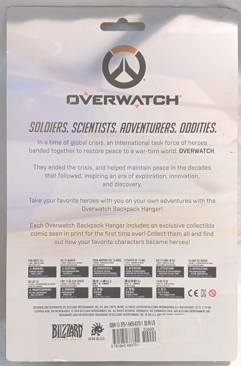 Overwatch Comic Book & Action Figure Backpack Hanger, New