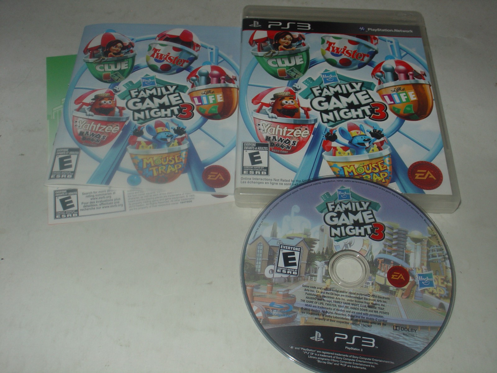 Hasbro Family Game Night 3 (Sony PlayStation 3, 2010) PS3 Game CIB Tested