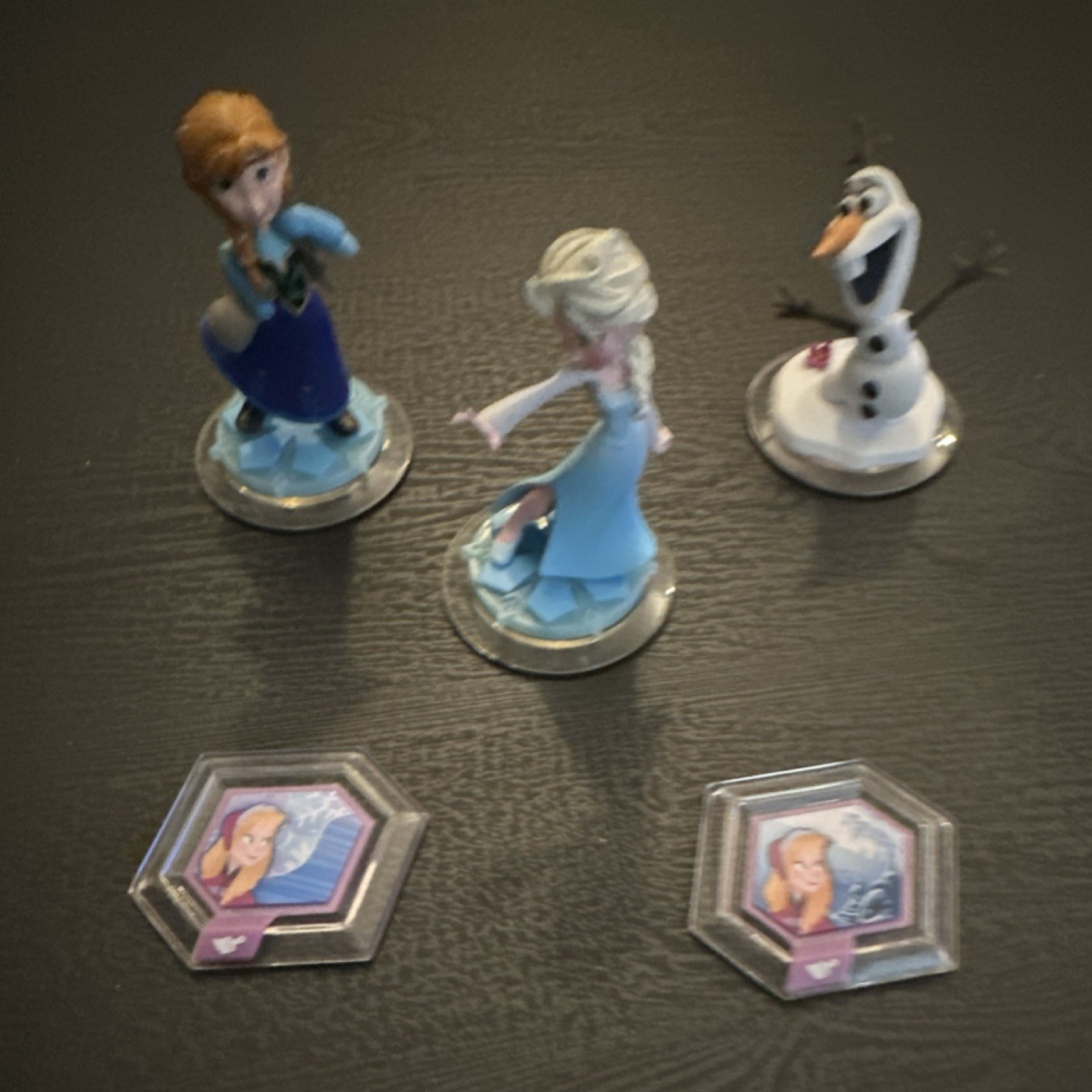 Disney Infinity Frozen Character Figure Pack Lot Anna Elsa Olaf & Power Discs