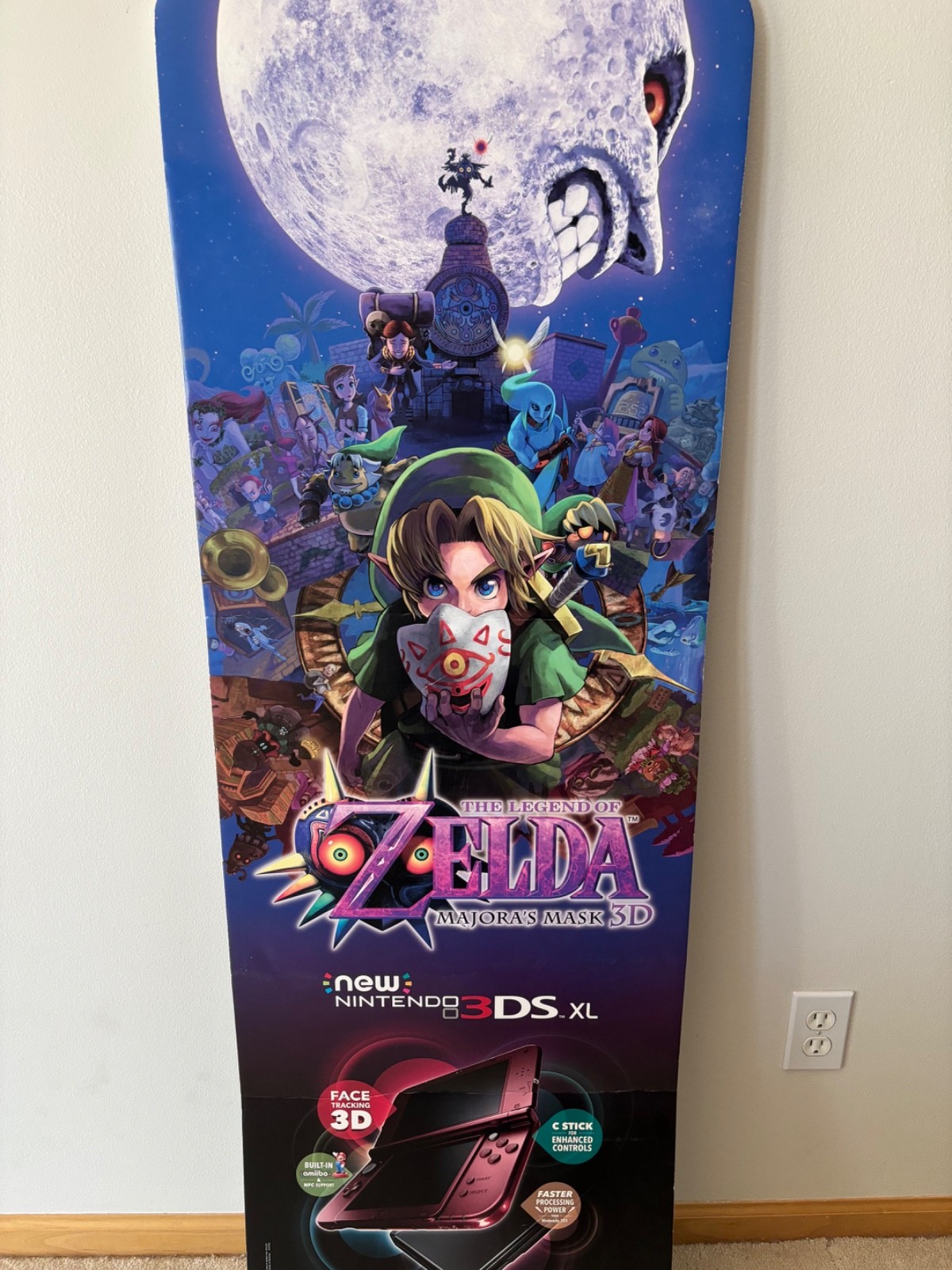 Nintendo 3DS Legend of Zelda Majora’s Mask 3D Promo Store Display Sign Magnetic