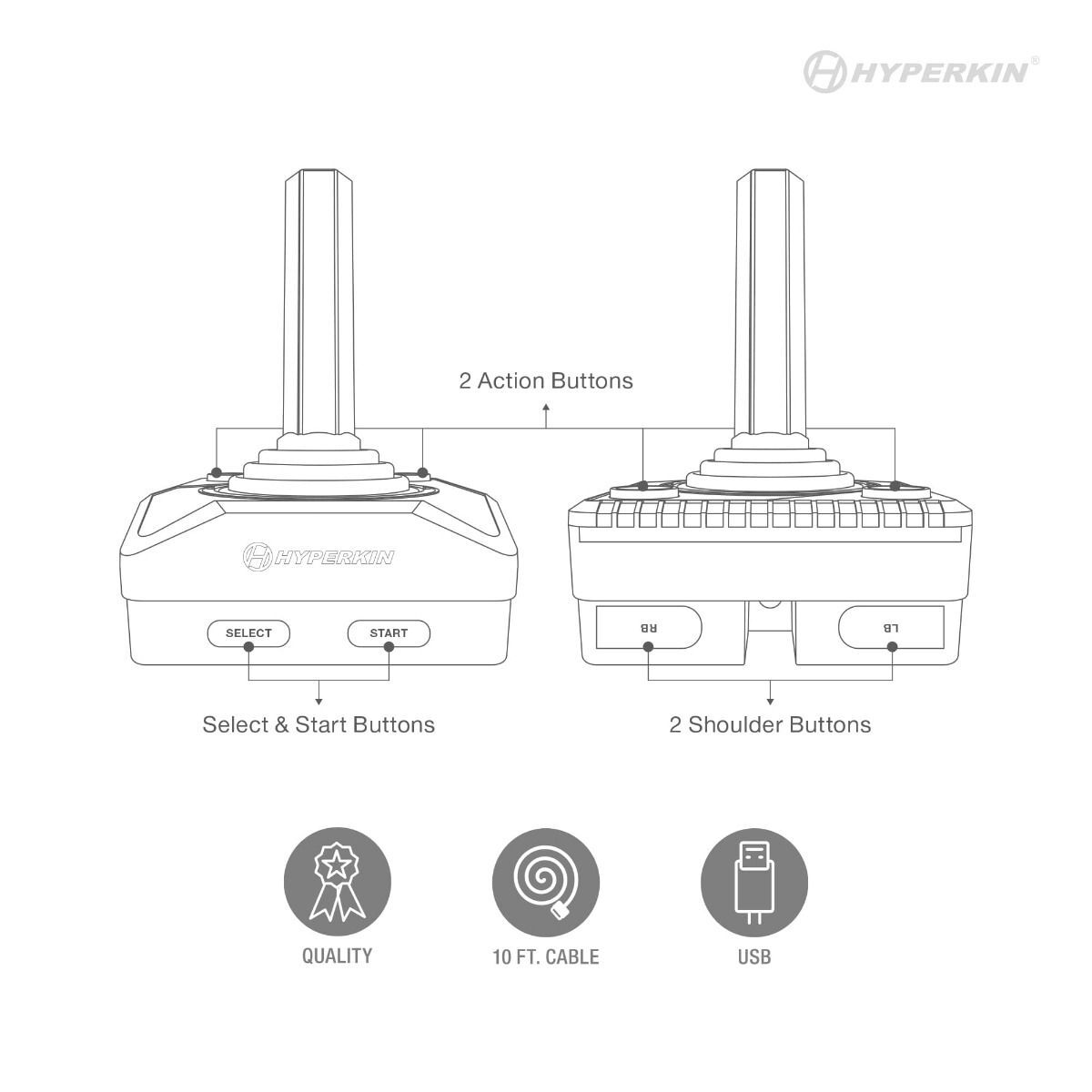 Used Hyperkin Trooper 2 Premium Controller For PC/ Mac/ Raspberry Pi