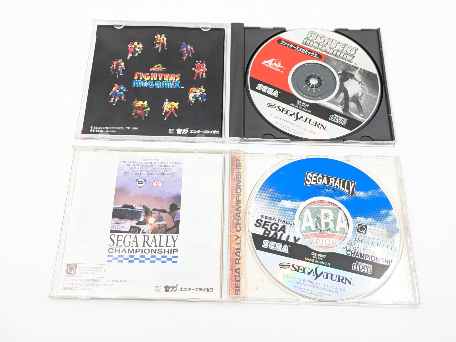 Sega Saturn White Console HST-3220 NTSC-J Japan Tested w/ 2 Games