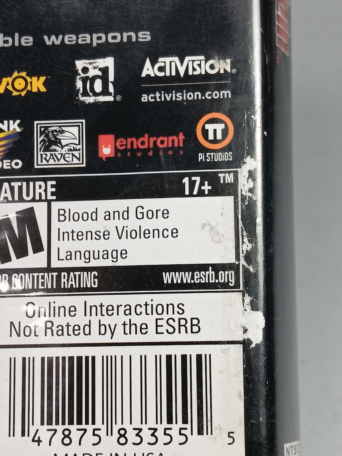 Wolfenstein (Microsoft Xbox 360, 2009) Complete Tested Damaged Artwork On Back