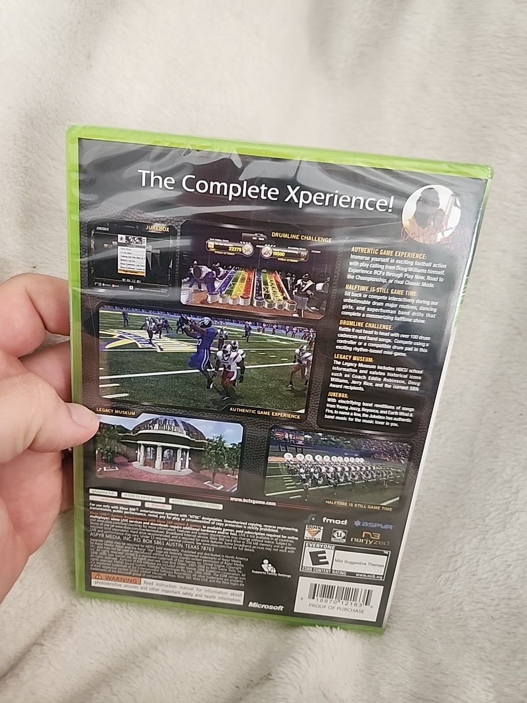 Xbox 360 Black College Football BCFX The Xperience Doug Williams Brand New