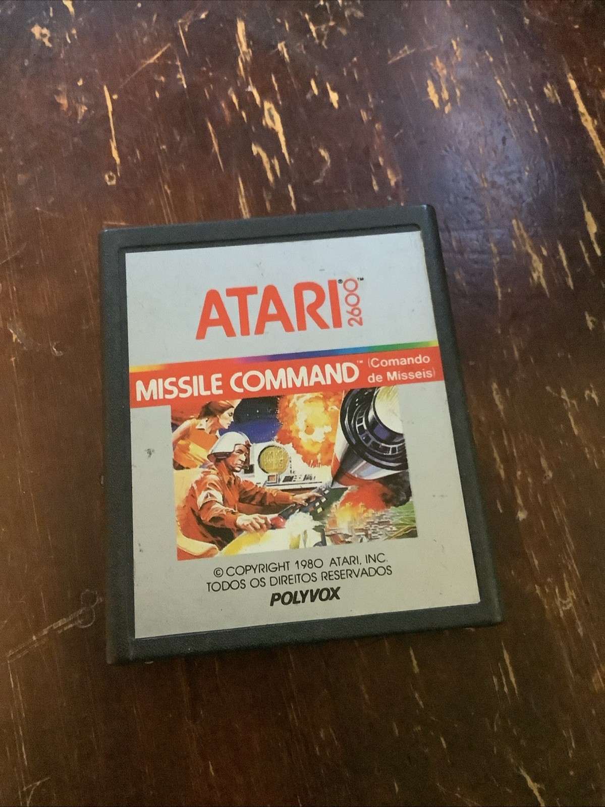 Atari 2600 Missile Command Brazil Video Game Polyvox Cartridge Vintage Rare