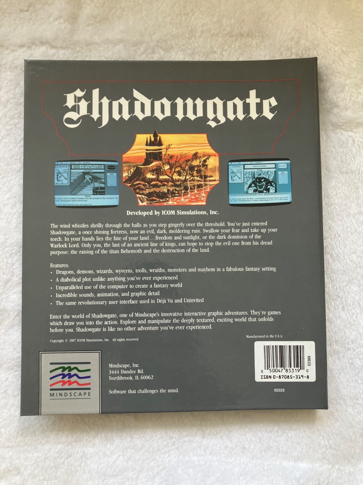 Vtg Shadowgate Mac 512K Mindscape Big Box CIB – MISSING DISC 1 – Includes Disc 2