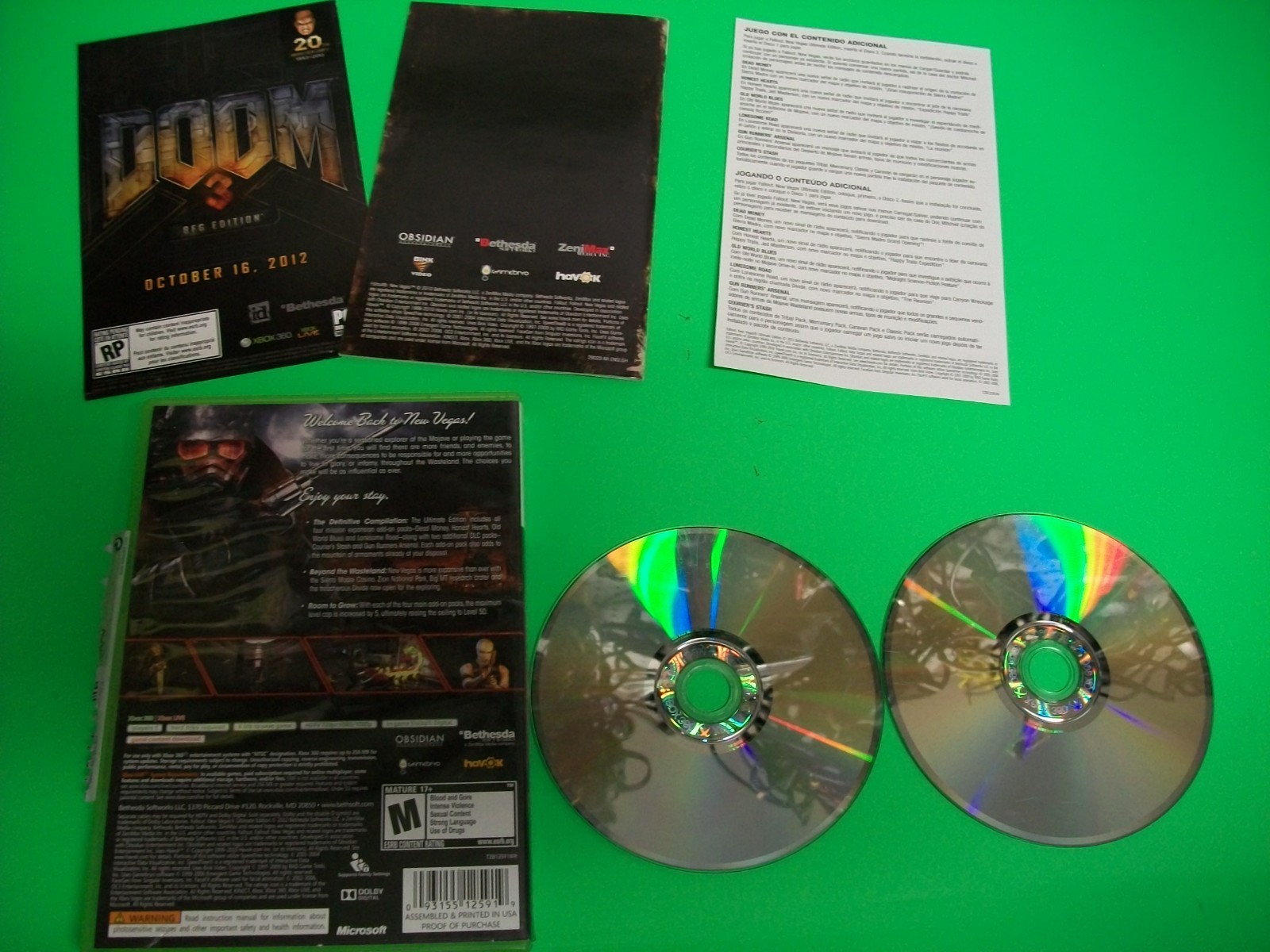 Fallout New Vegas Ultimate Edition Microsoft Xbox 360 Tested Working Free Ship