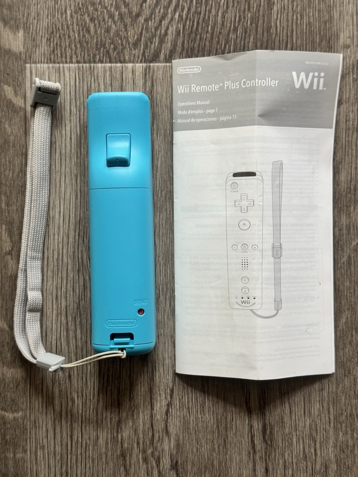 Nintendo Wii Motion Plus OEM Remote Controller Wiimote RVL-036 Blue Tested!