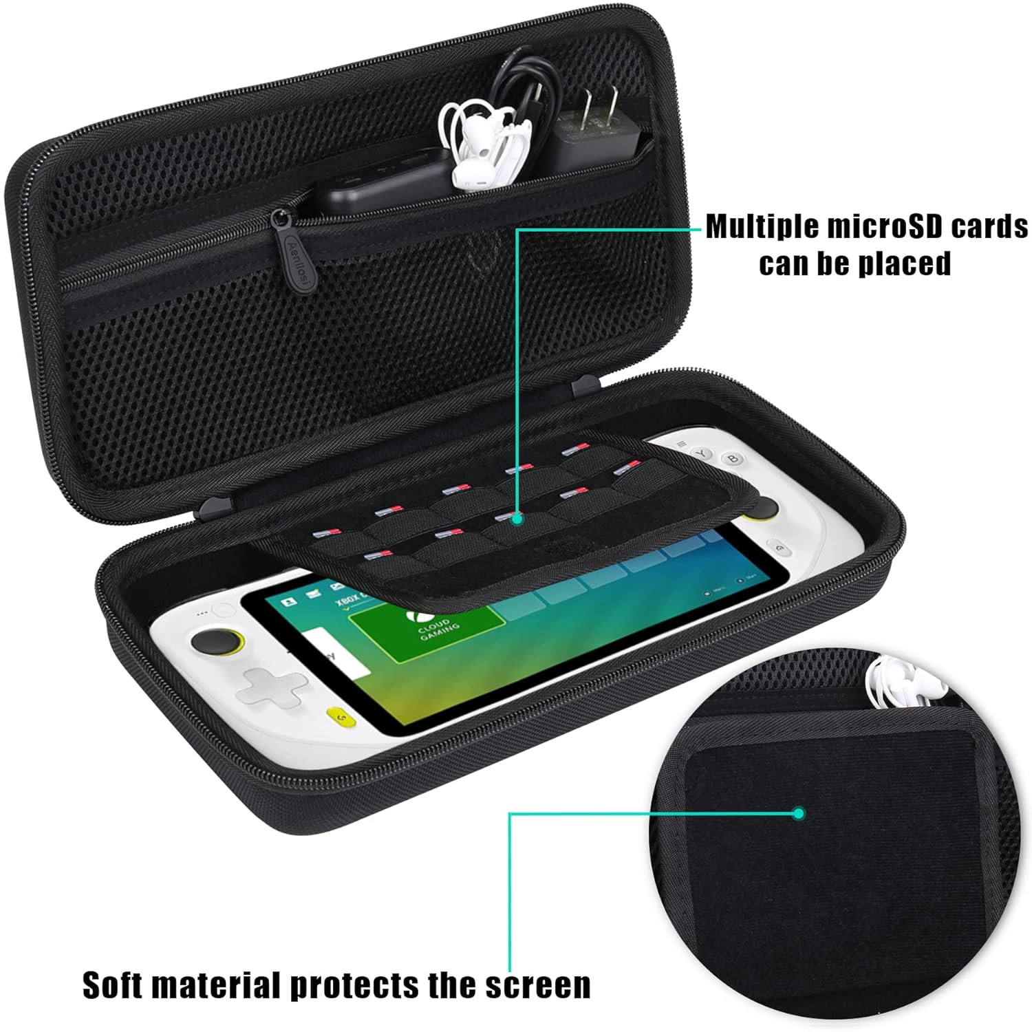 Hard Carrying Case Replacement for Logitech G Cloud Gaming Handheld,Black (Only