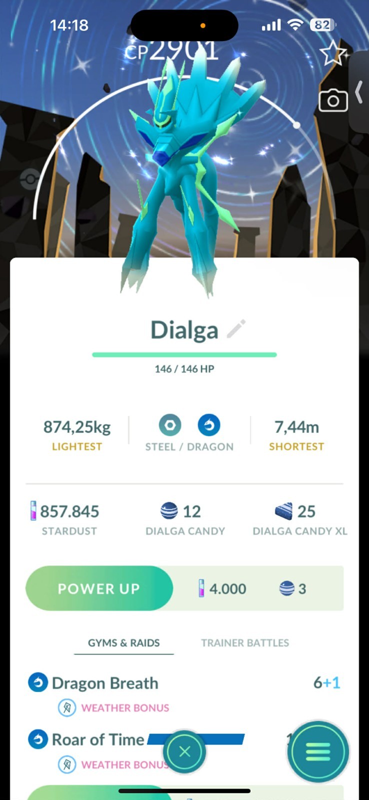Pokémon PTC Go – Shiny Diagla – Palkia Special Background Go Tour Kalos 2026 ✨
