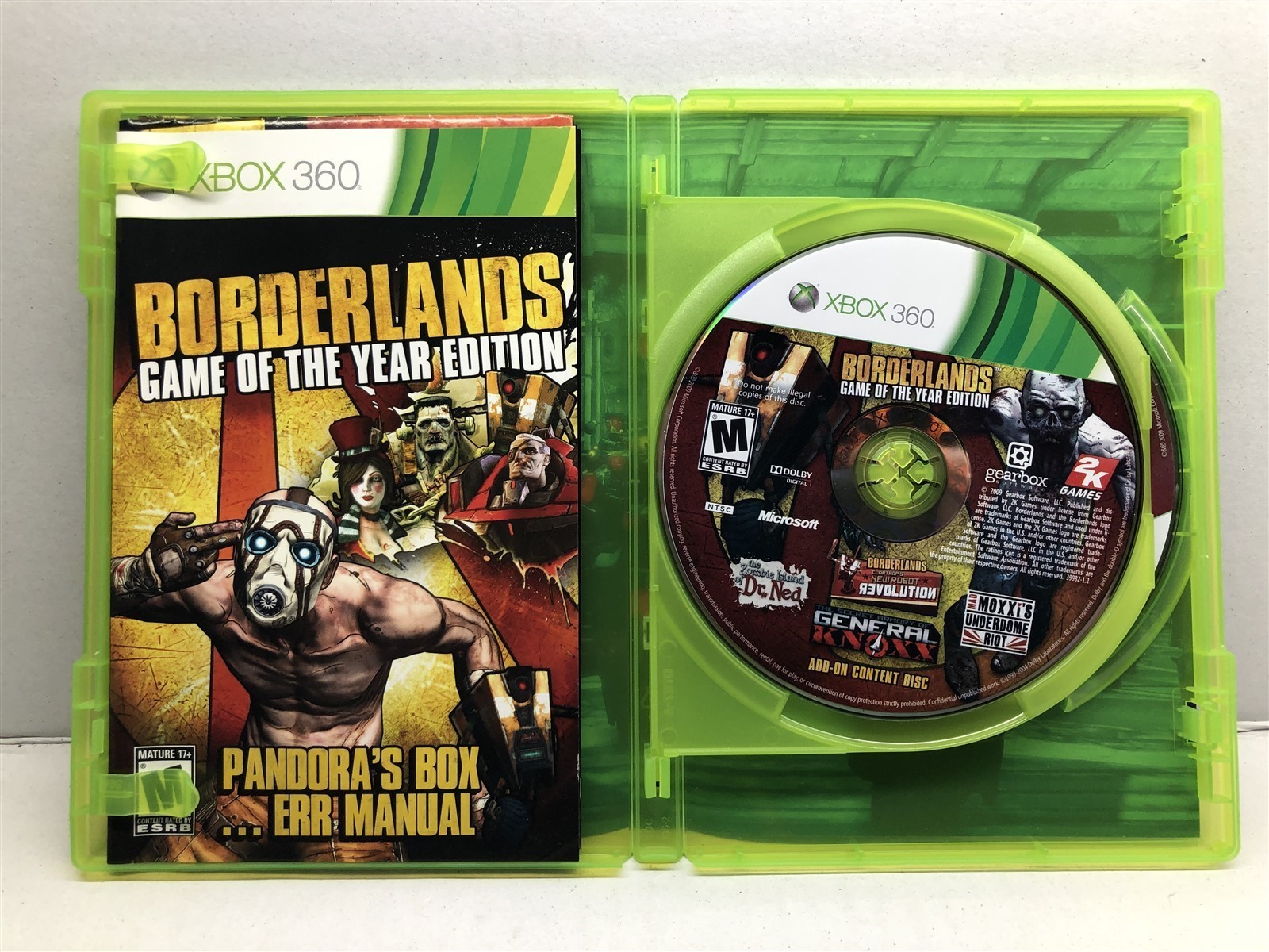 Borderlands Game of the Year (Xbox 360) Complete w/ Bonus Disc Tested Working