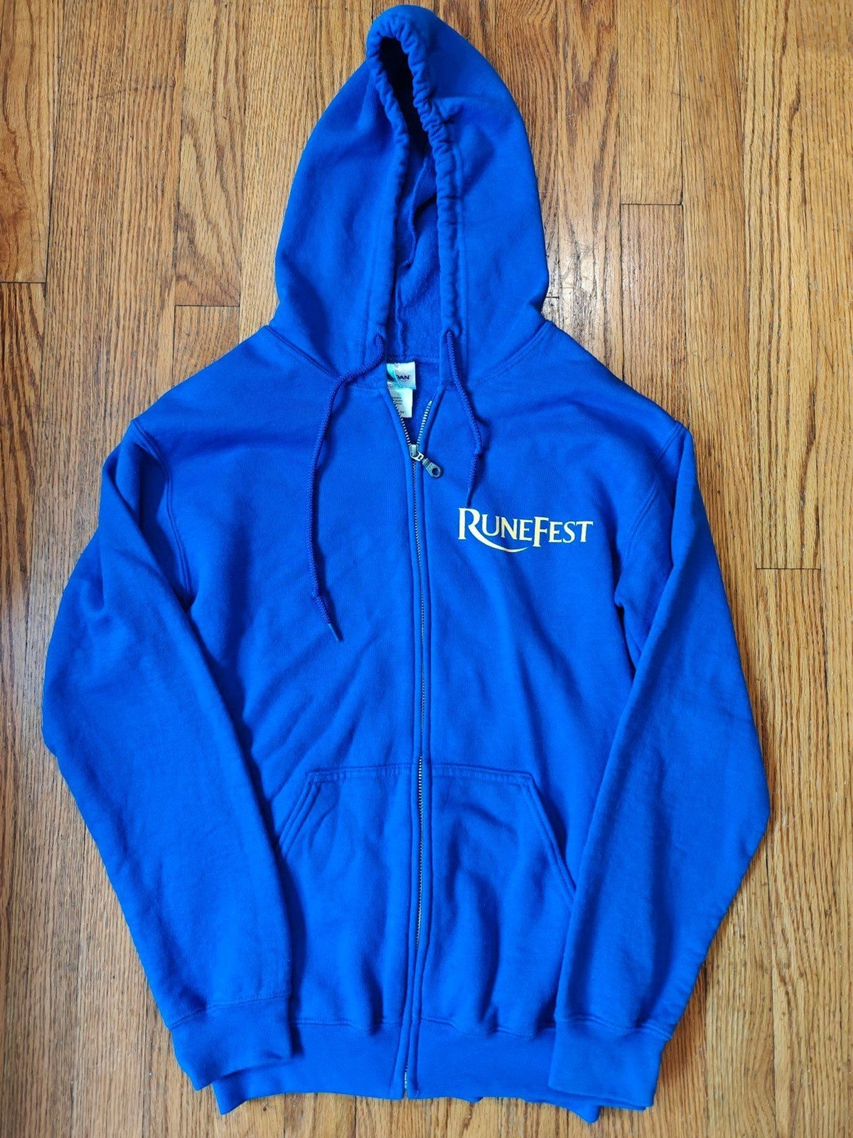 RuneScape Runefest OSRS Hoodie Event Staff Item Dragonslayer Size Small Blue