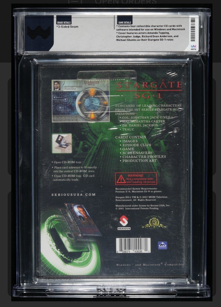 Stargate SG-1: 4 CD Cardz Set One PC CD-ROM 2001 4 Card Wata Graded GEN CGC VGA