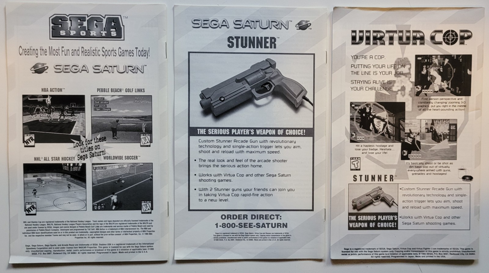Sega Saturn 3 GamePack Not For Resale Virtua Fighter 2 Daytona Virtua Cop Tested