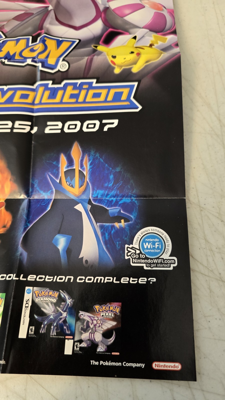 Pokemon Battle Revolution 2007 Fold Out Poster 12×16 promo insert from D/P