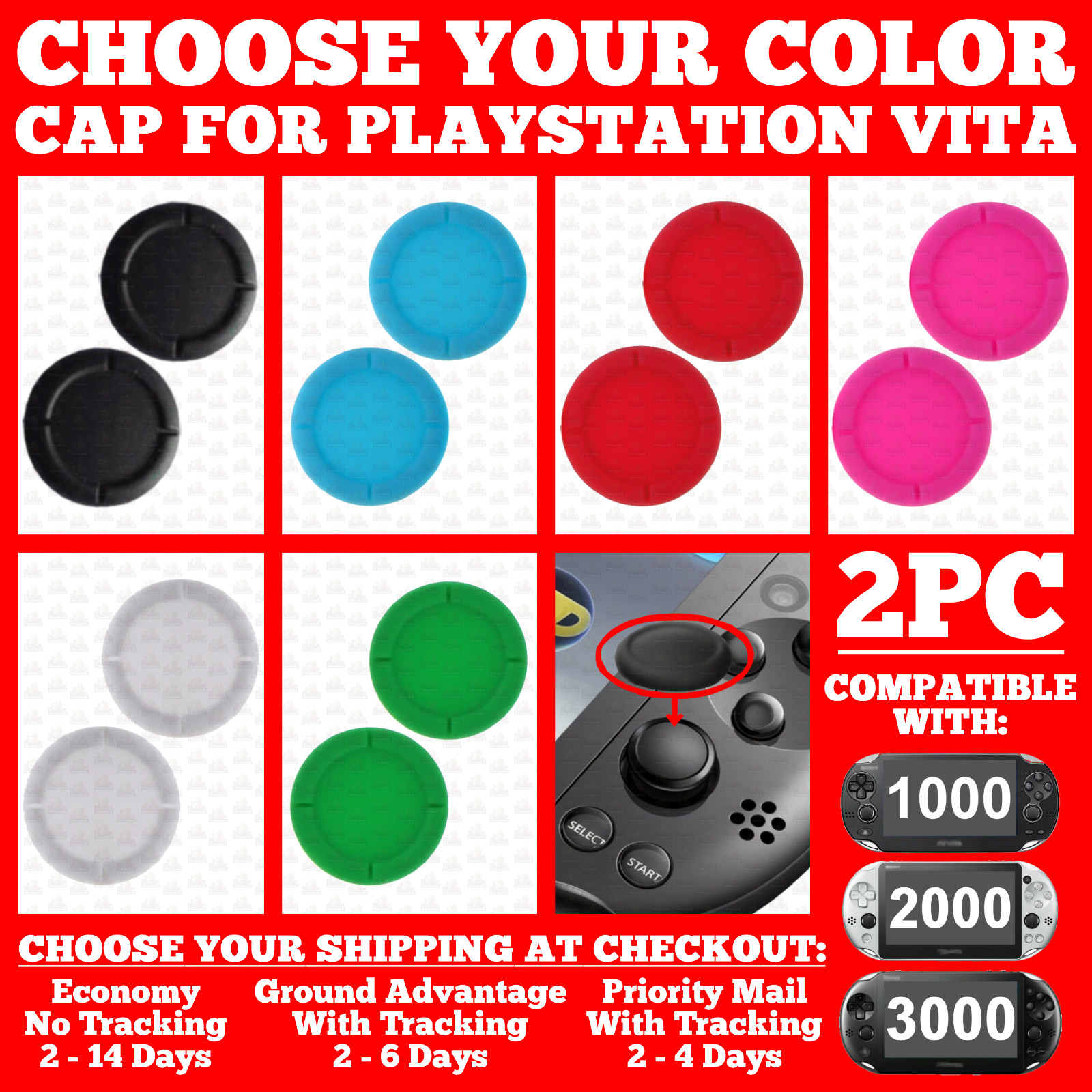 Analog Stick Thumb Silicone Cap Joystick Grip For PS Vita PSVITA PSV 1000 2000