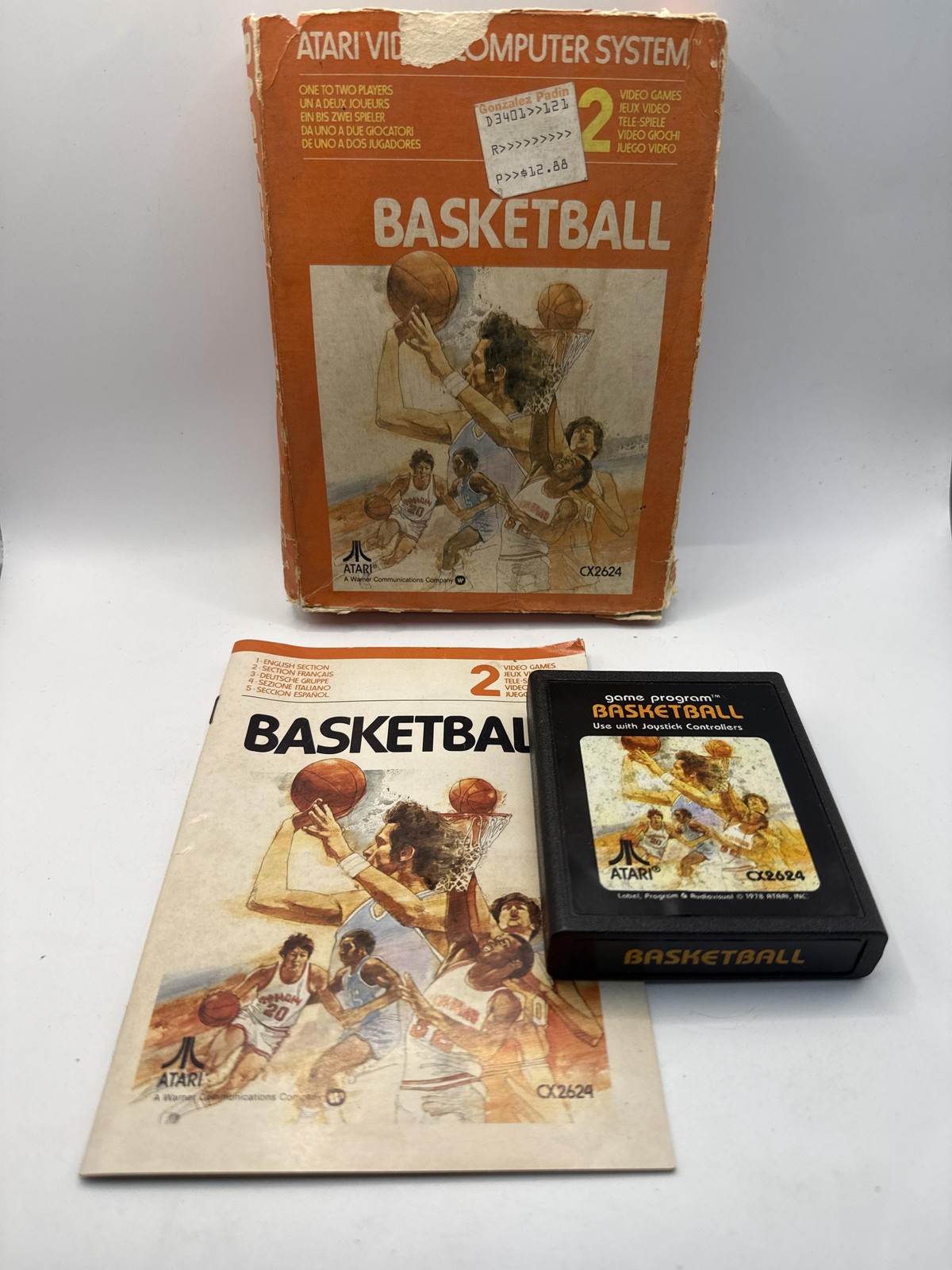 Basketball Atari 2600 1978 Game Cart CIB Box Manual NTSC-U/C Sports Atari