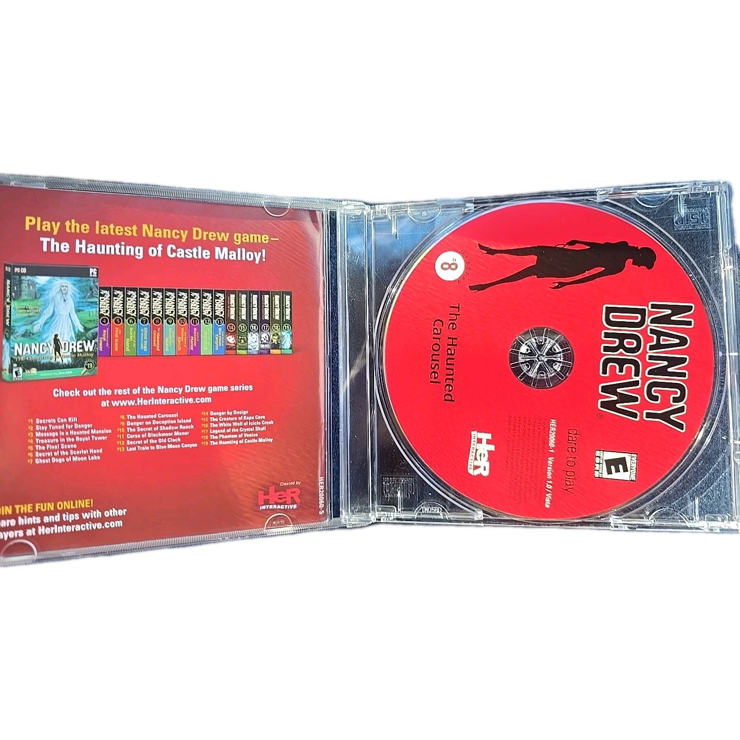 Nancy Drew #8: The Haunted Carousel (PC CD-ROM, 2003, Her Interactive) – VG!