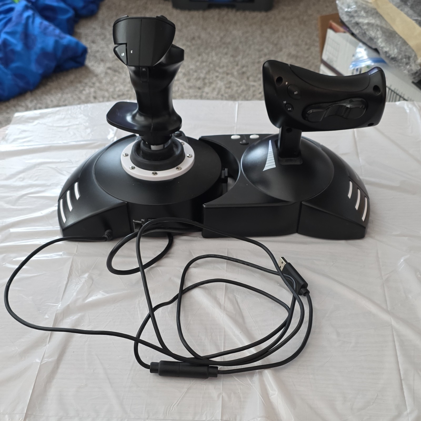 Thrustmaster Wired USB Flight Joystick & Throttle Controller Set, Black