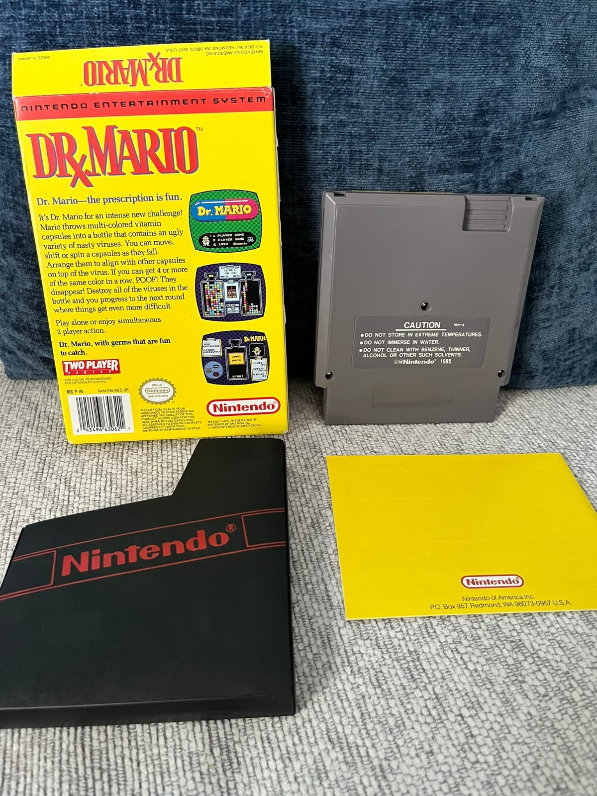 Dr. Mario (Nintendo NES, 1990) CIB, Complete in Box! Tested and Working!