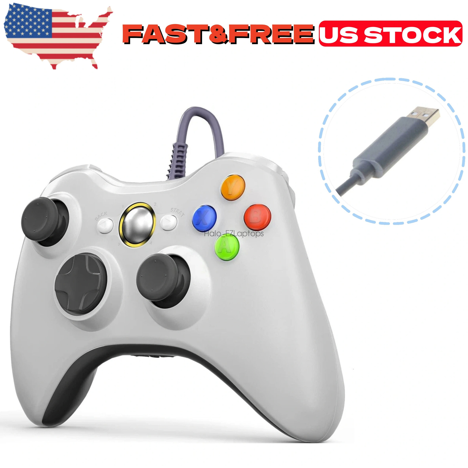 New Wired Controller USB For PC Compatible Xbox 360 Windows 7 8 10 11 Gamepad US
