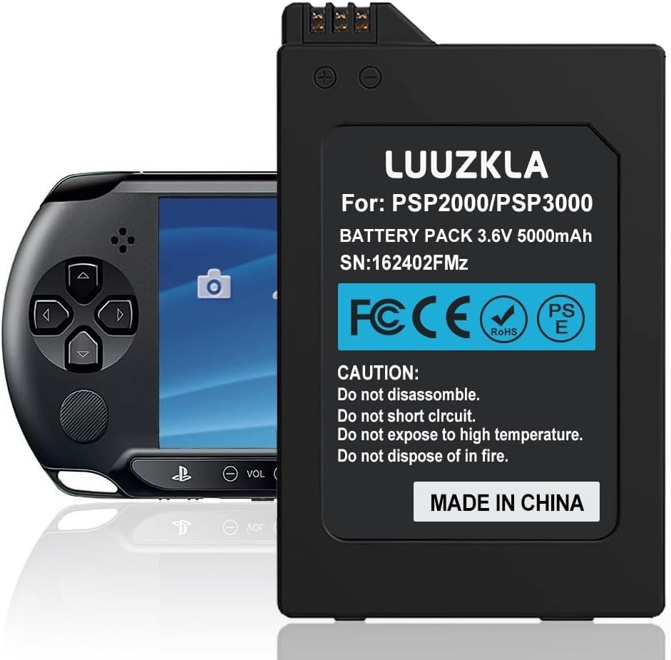 5000mAh Replacement Battery for PSP 2000/3000 – Upgrade with 24-