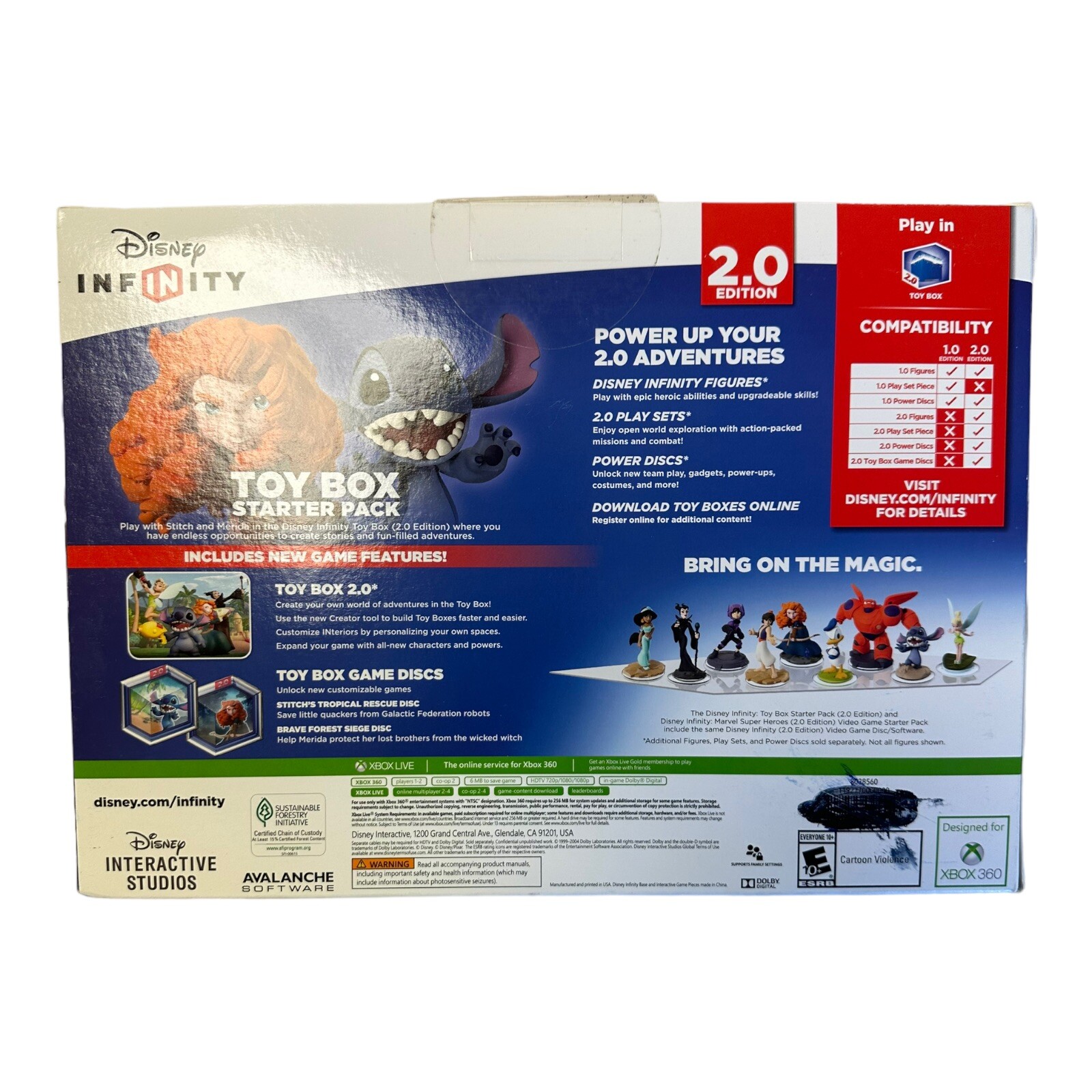  New-Xbox 360 Disney INFINITY -Toy Box Starter Pack 2.0 Edition -Stitch & Merida