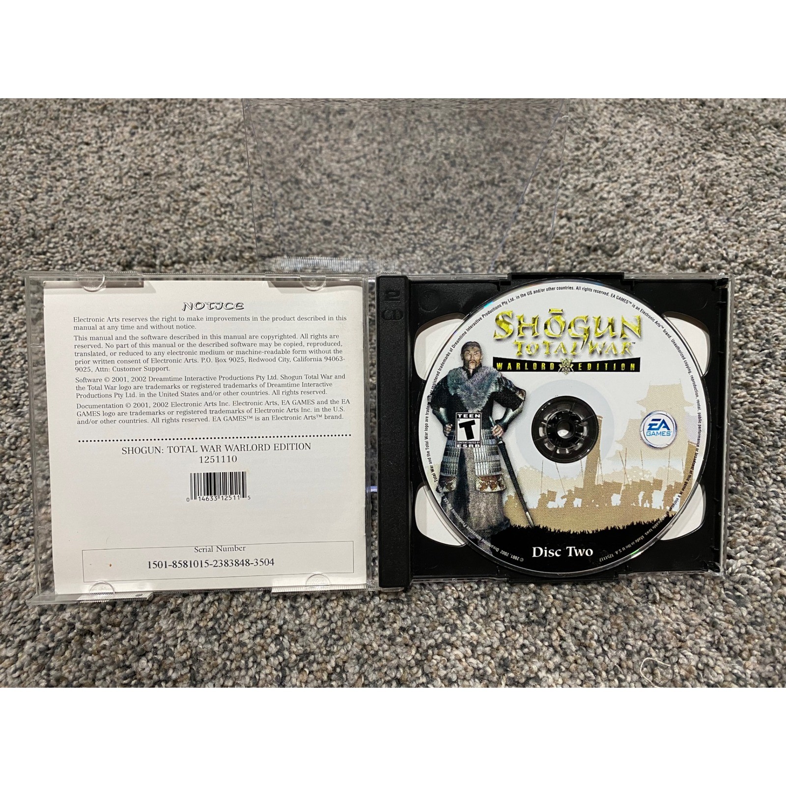 EA Shogun Total War Warlord Edition PC Games N/A Silver Excellent Missing Disc 1