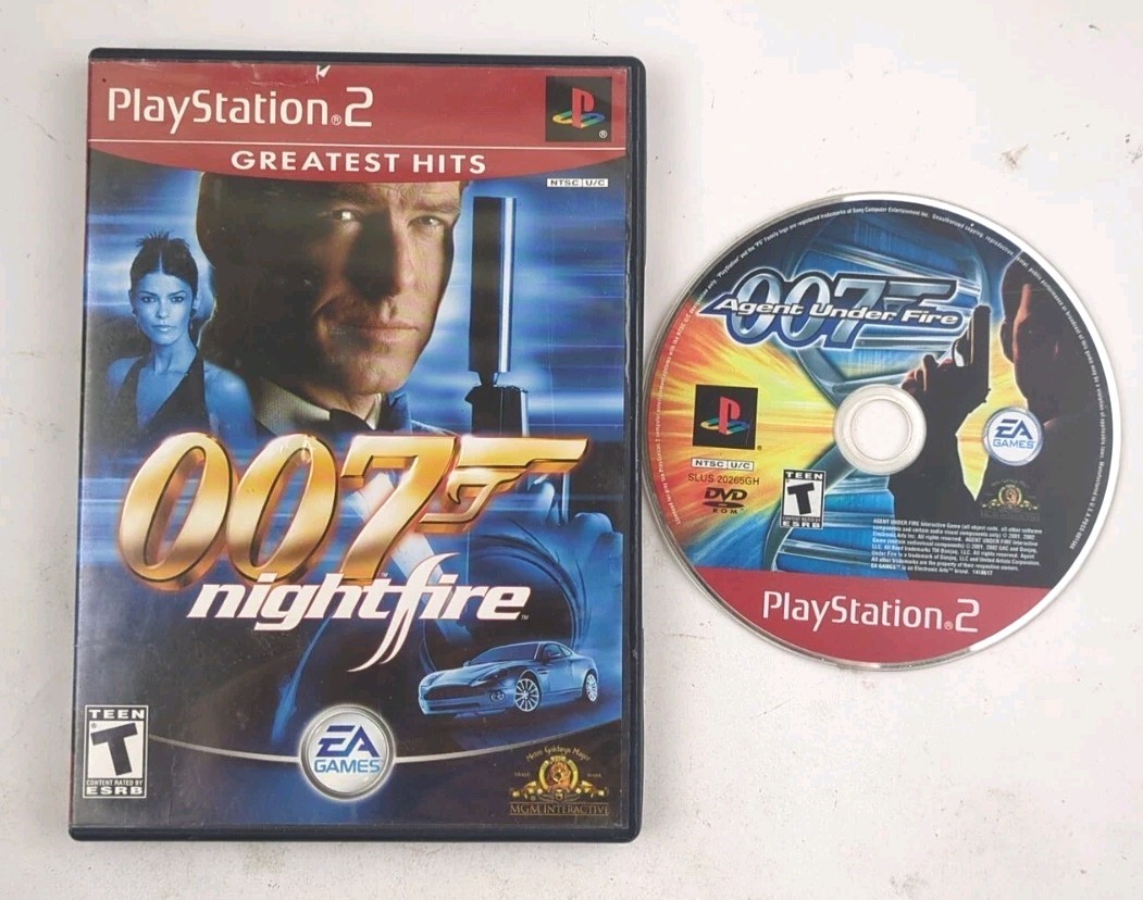 007 Nightfire & Agent Under Fire PlayStation 2 PS2 James Bond Bundle Lot GH