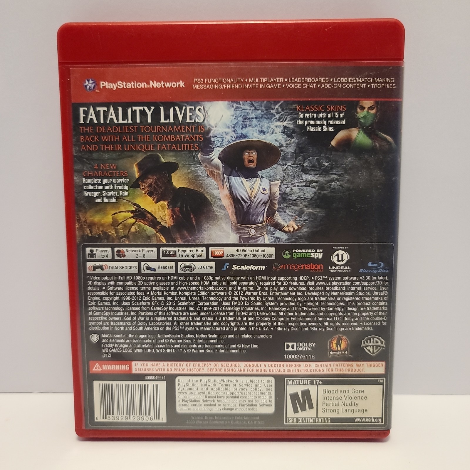 Mortal Kombat – Komplete Edition (Sony PlayStation 3, 2012) Freddy Krueger