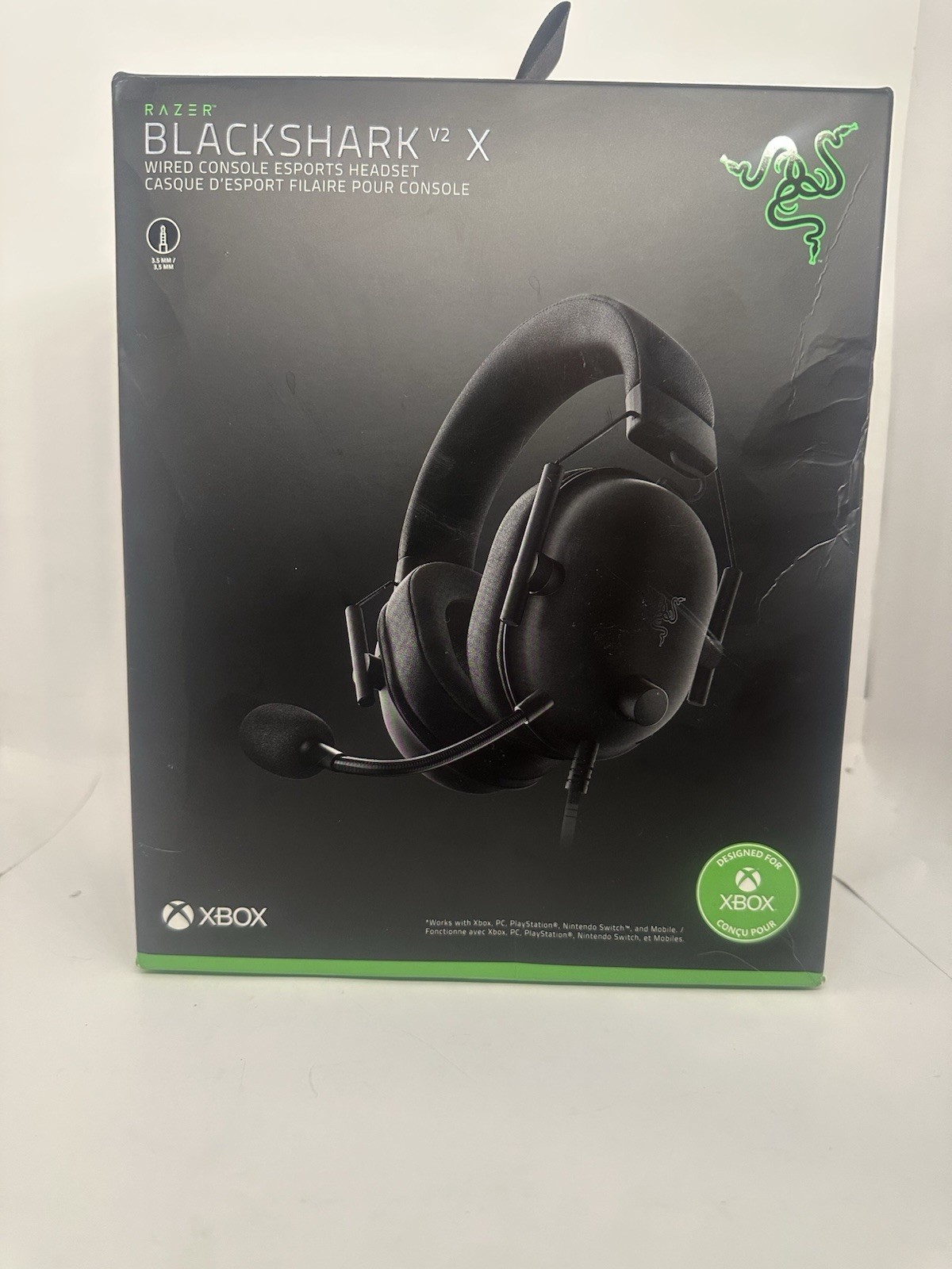 Razer BlackShark V2 X Wired Headset Black Noise Cancelling Mic Xbox PC