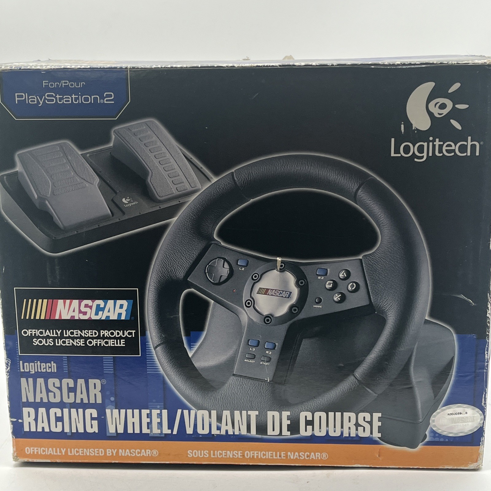 Logitech Nascar Racing Steering Wheel & Pedals for PS2 Playstation 2 Tested Read