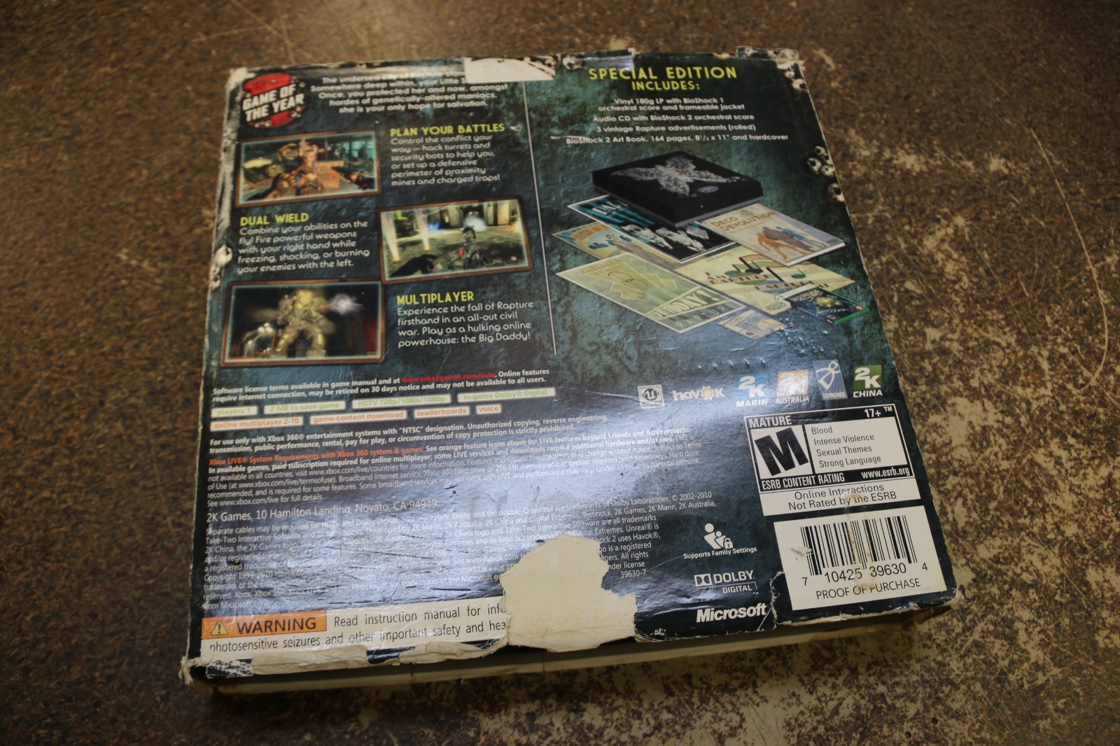 BioShock 2 – Special Edition Xbox 360 – Includes Vinyl + All Extras *NO GAME*