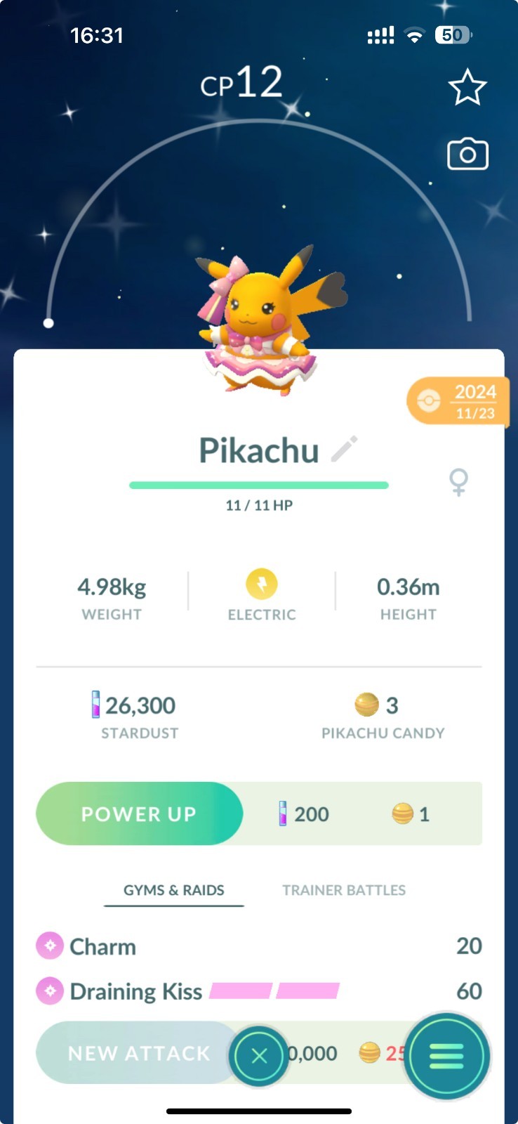 Shiny Pikachu LeveI 1 Costume Pop Star Popstar – P T C 0r TRADE