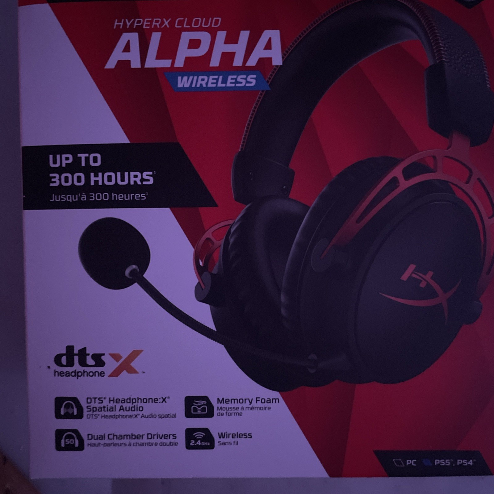 HyperX Cloud Alpha Wireless DTS Headphone – NO DONGLE (See description)