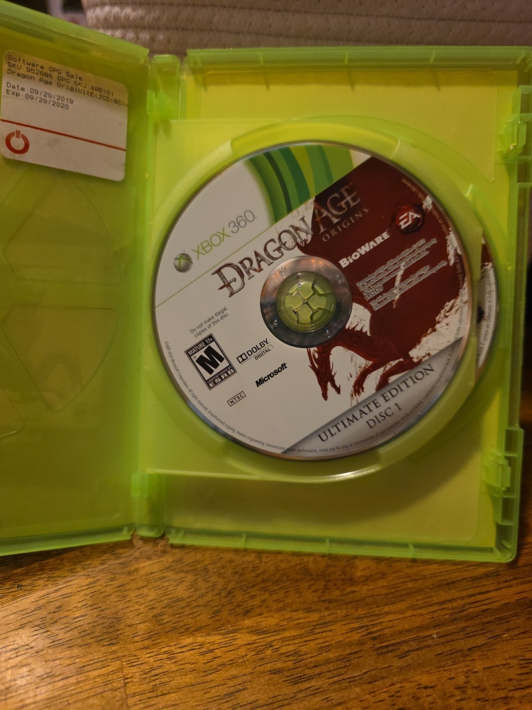 Dragon Age: Origins Ultimate Edition (Microsoft Xbox 360, 2010) No Manual